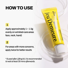 JEU'DEMEURE application on neck and hands demonstrates multi-area coverage