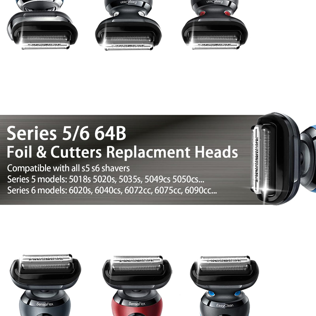 JEVONG 64B easy one-click attachment for fast razor head replacement.