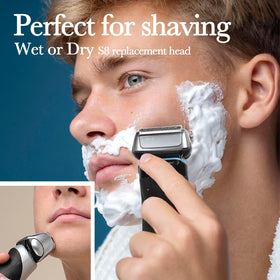 JEVONG Series 8 head for S8 razors showing versatile fit for seamless replacement