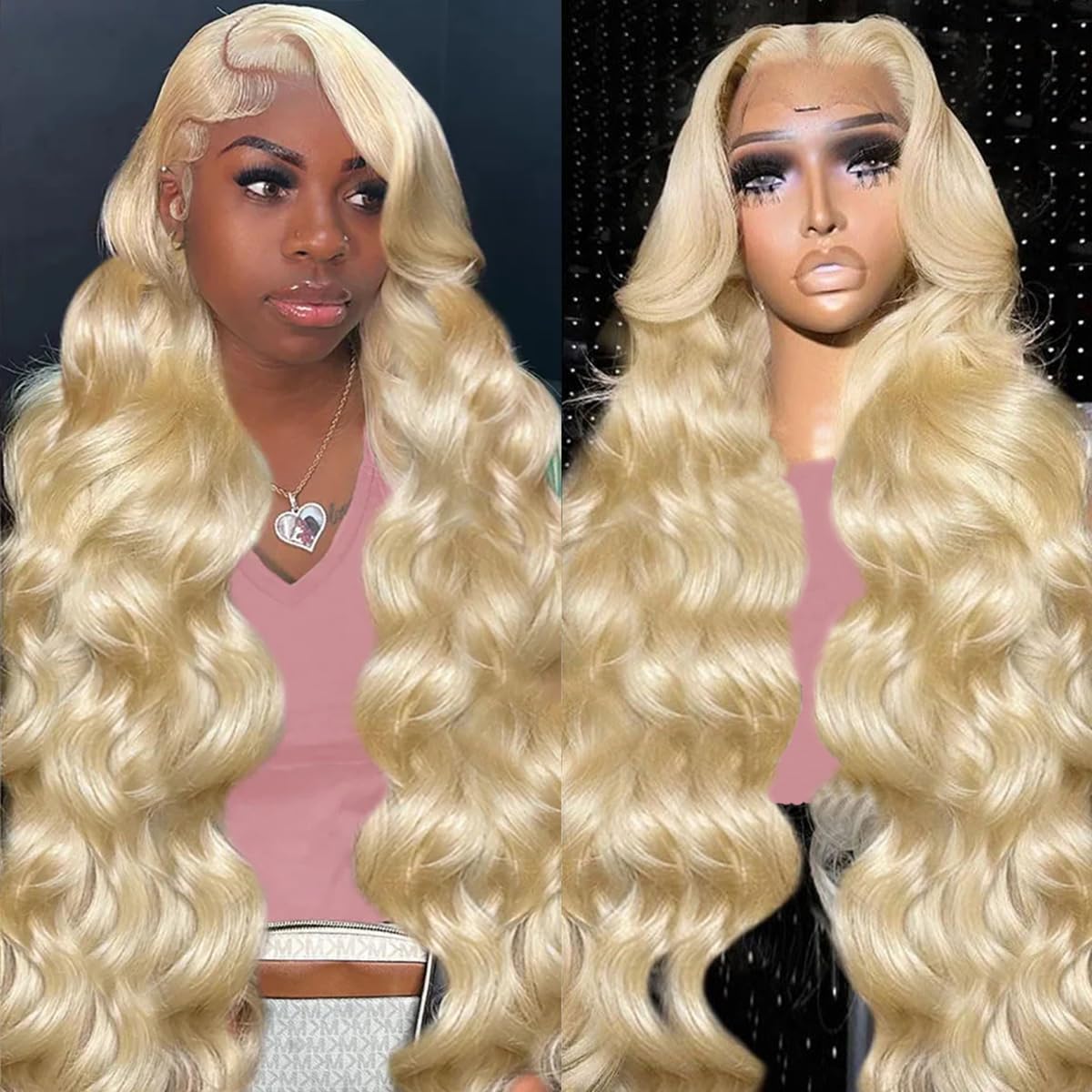 Jewhaut 613 13x6 blonde wig front view with natural hairline for daily wear