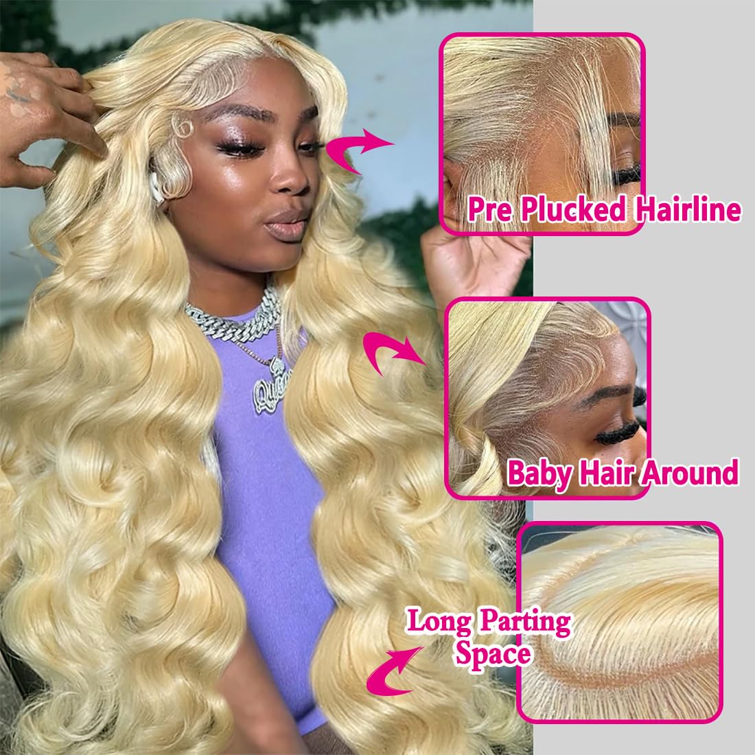 Jewhaut 613 13x6 blonde wig length 30 inches for dramatic styling