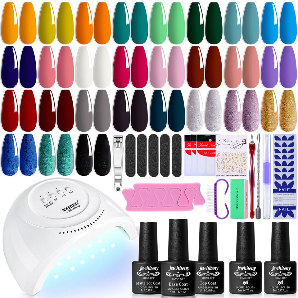 JEWHITENY 27 colors nail polish kit: vibrant shades for at-home manicures