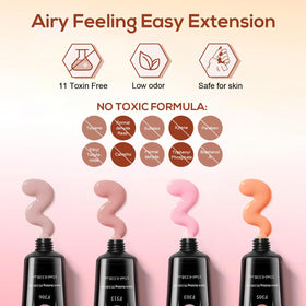 JEWHITENY builder gel enables smooth, lightweight extensions.