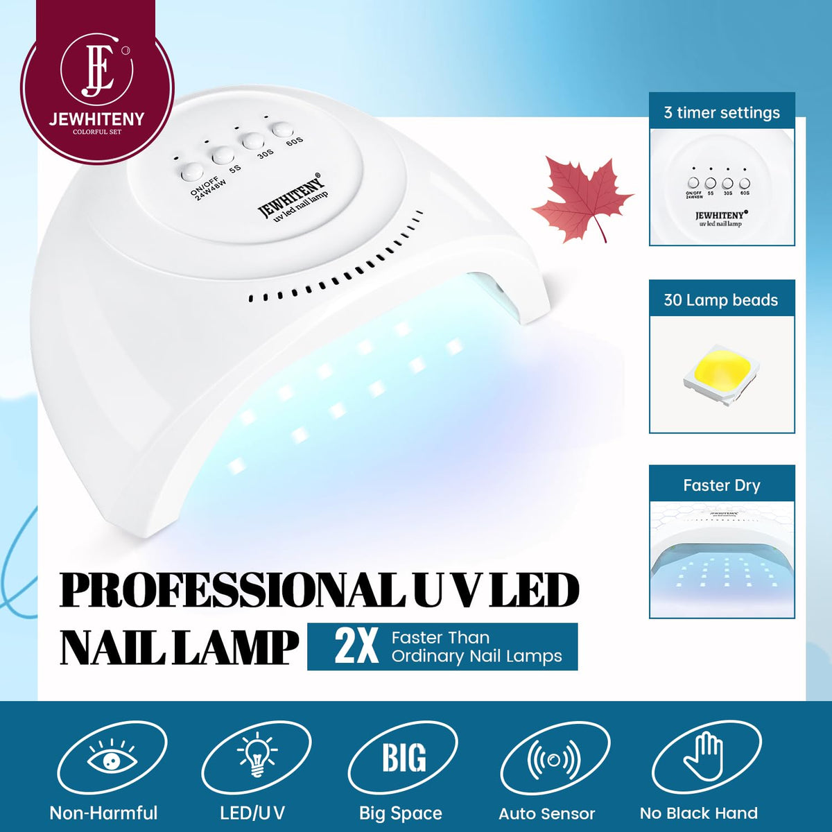 JEWHITENY dual brush pen for precise nail art detailing
