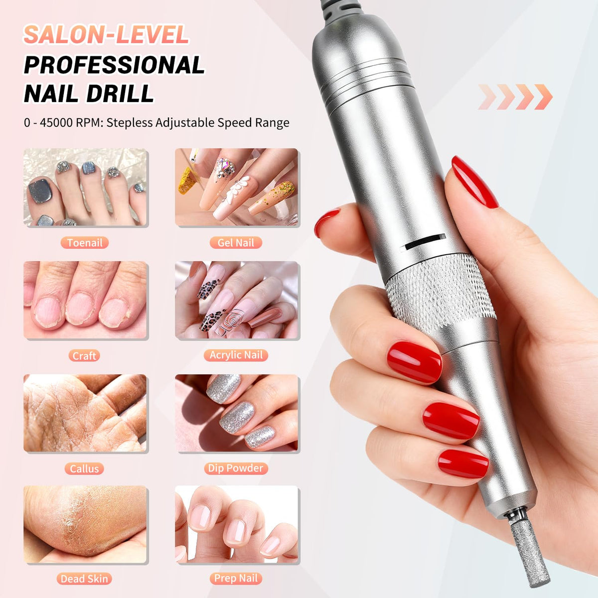 JEWHITENY nail drill speed knob enables easy RPM adjustments