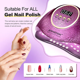 JEWHITENY Pink U V Nail Lamp side view with compact desk footprint.