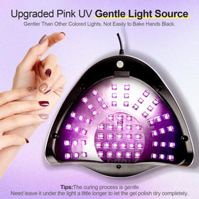 JEWHITENY Pink U V Nail Lamp top panel with timer display and controls.