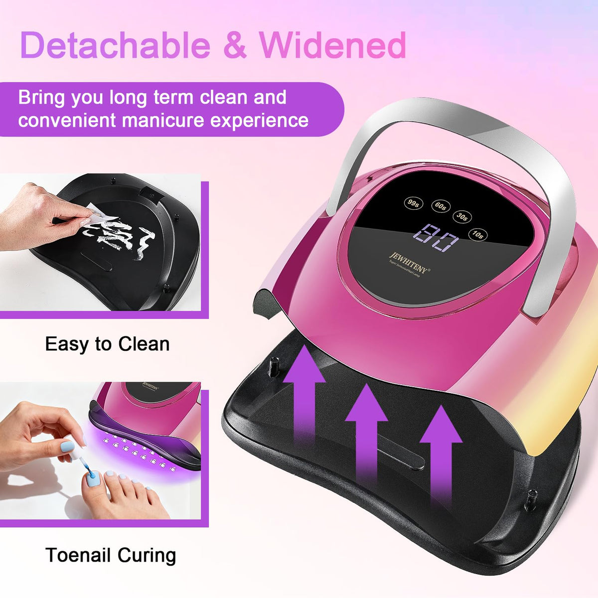 JEWHITENY UV nail lamp bright color design doubles as chic decor.