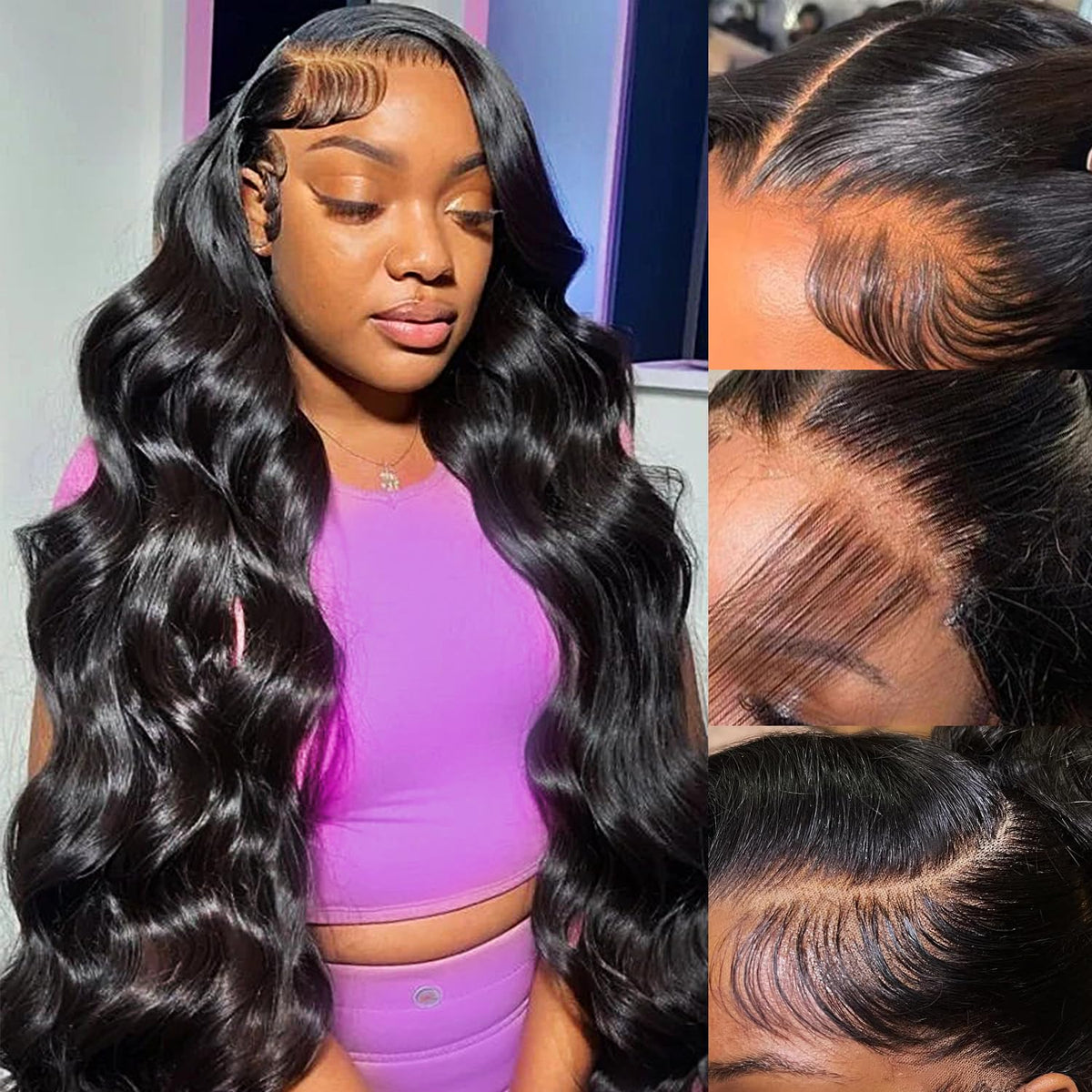Jexazr body wave lace-front wig 30 inch for natural, flowing movement.