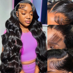 Jexazr body wave lace-front wig 30 inch for natural, flowing movement.