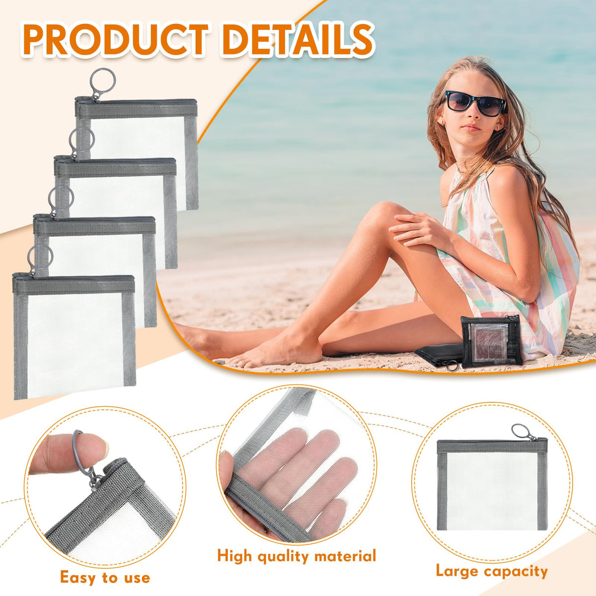 Jexine compact 4x3 inch pouch for on-the-go storage.