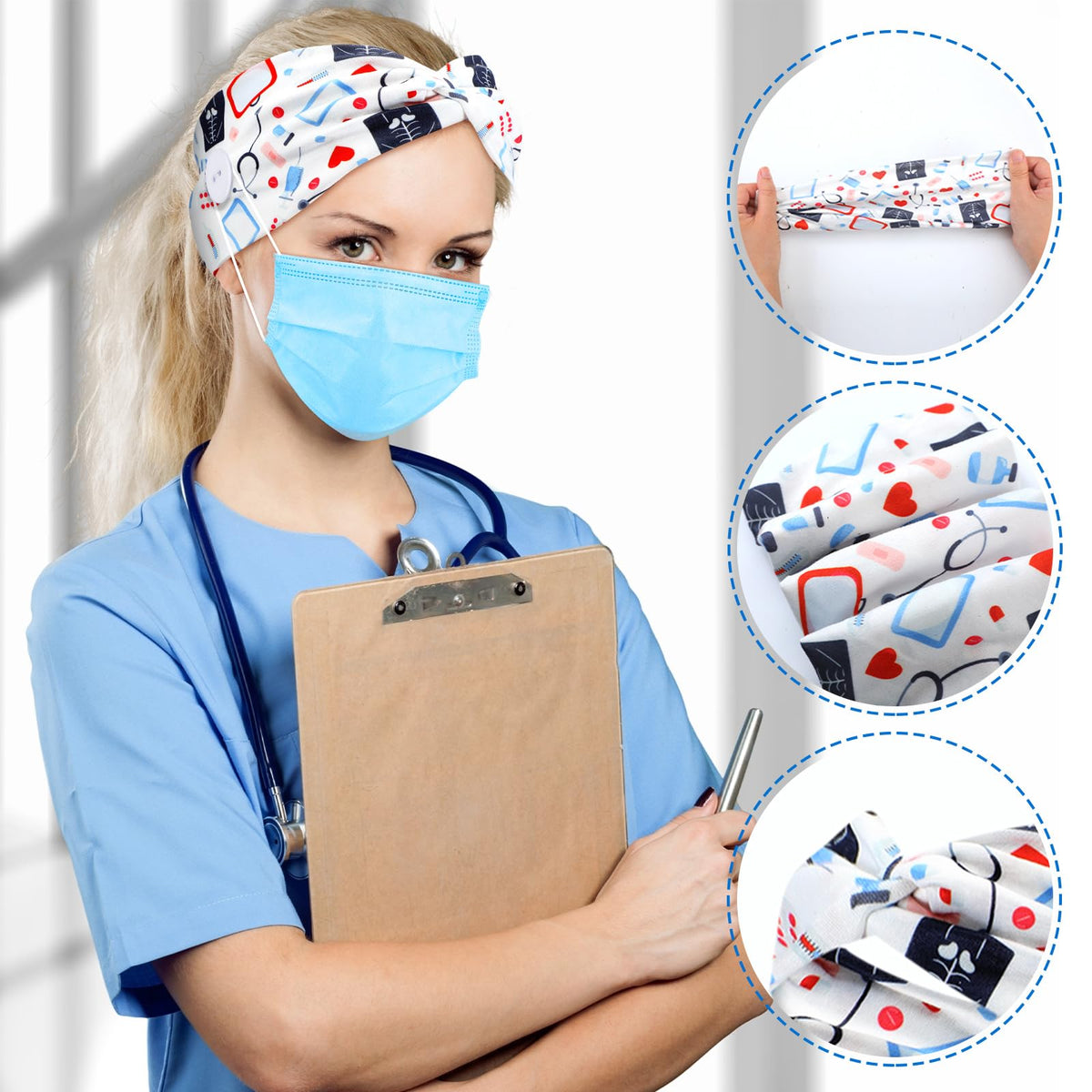 Jexine headbands securely attach masks to simplify routines
