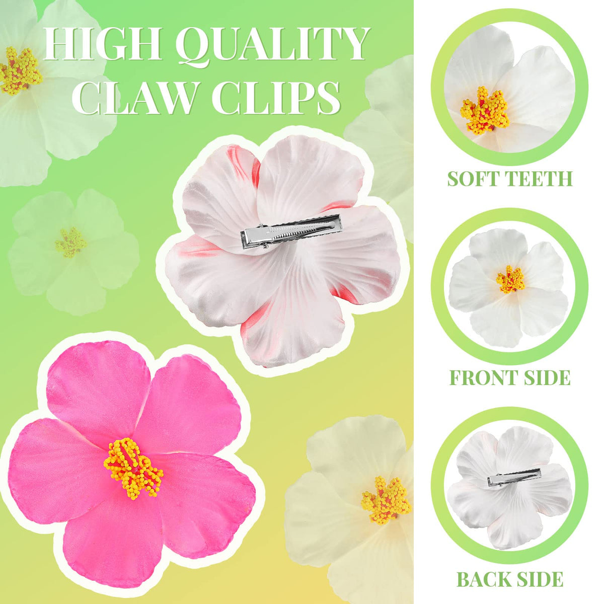 Jexine hibiscus foam hair clip orange adds vibrant accent to beachwear and photoshoots.