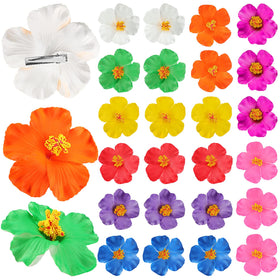 Jexine hibiscus foam hair clip white adds tropical charm for weddings and beach photos.