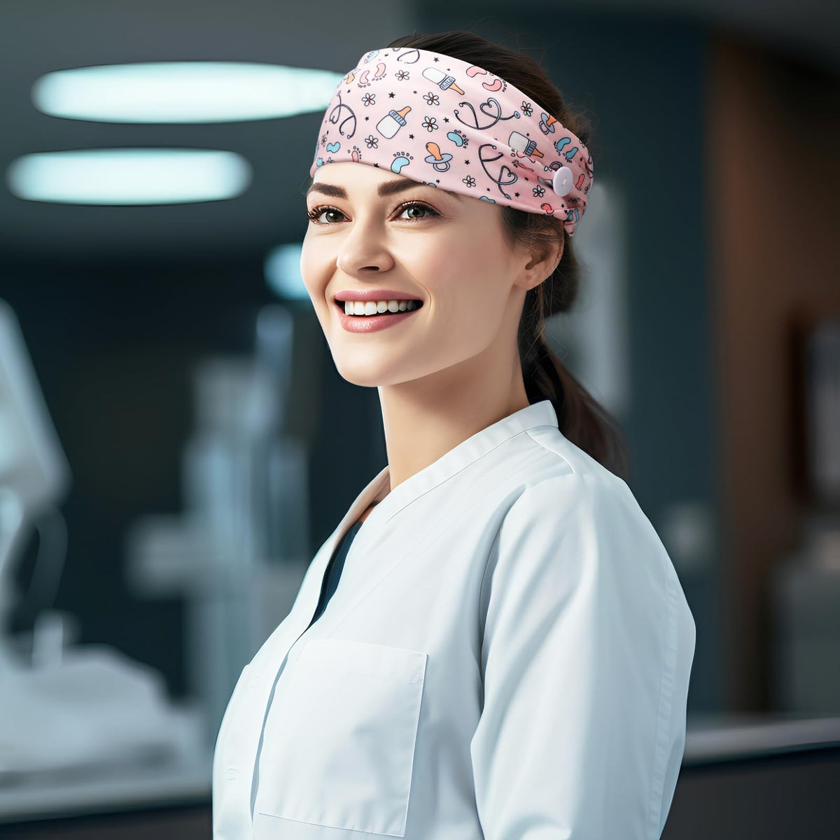 Jexine flower-pattern headband blends style with sweat control.