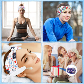 Jexine nurse headbands feature vibrant patterns for workout and daily use