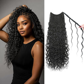 Jexulora boho box braids 14inch prelooped close-up for quick crochet installation
