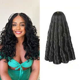 Jexulora Pure Protein Fiber French Curl Braiding Hair, 18-inch length, close to natural hair feel.