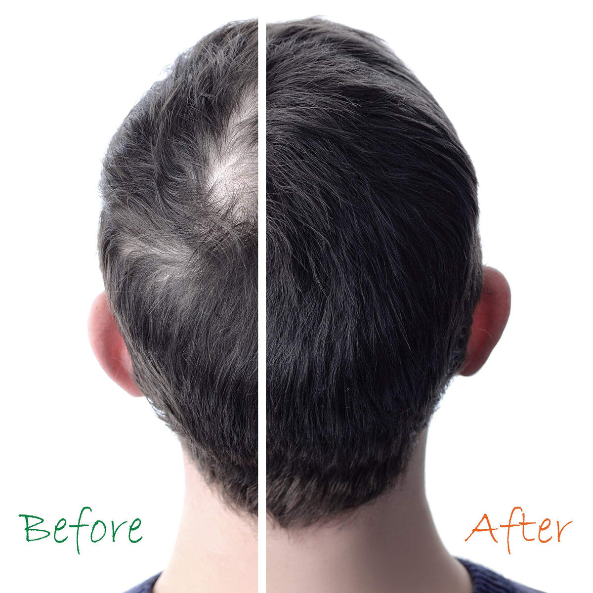 jf labs Organic Hair Energizer applied to scalp shows easy-to-use application.