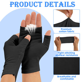JFHNMLW fingerless eczema gloves enable device use while moisturizing