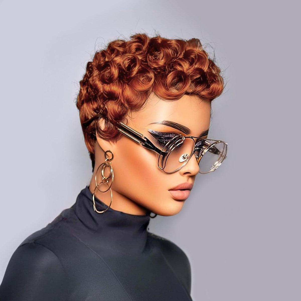 Jgzpfo Pixie Cut Wig with breathable cap on model for all-day comfort