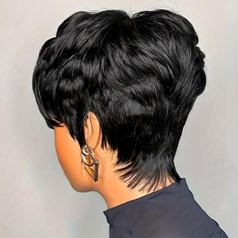 Jgzpfo Pixie Cut Wig breathable cap provides all-day comfort.