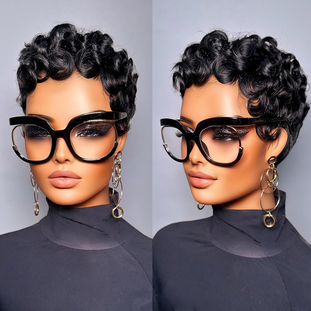 Jgzpfo Pixie Wig front view with natural texture for daily wear