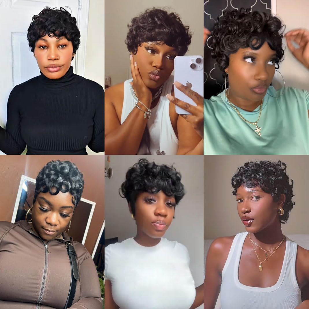 Jgzpfo Pixie Wig packaging highlights easy care and maintenance