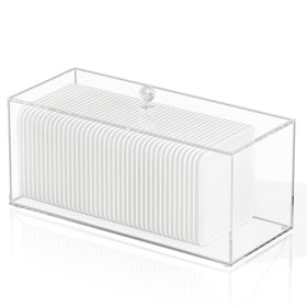 JHJFRAWY acrylic clean pad storage box with horizontal lid for easy access.
