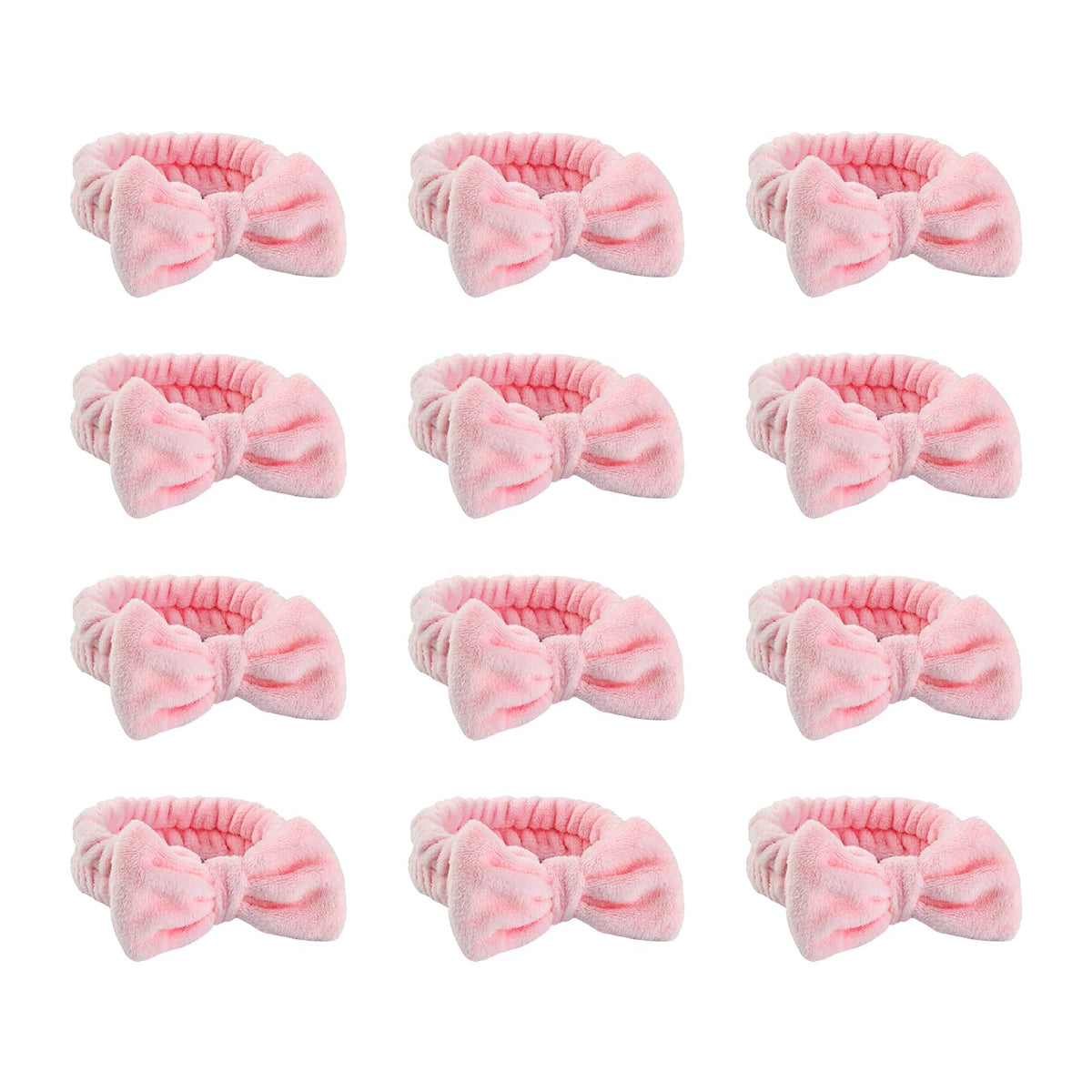 JHJEWH spa headbands in pink packaging, a 12-pack for gifting and skincare routines.