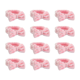 JHJEWH spa headbands in pink packaging, a 12-pack for gifting and skincare routines.