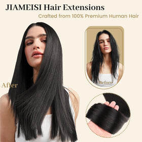 Jiameisi heat-friendly clip-ins ready for curling or straightening