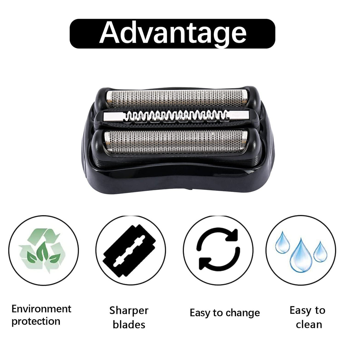 JIANCENGYU 21B compatible for wet and dry shaving across Braun Series 3.