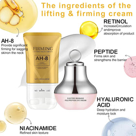 Jiangxin AH-8 eye cream depuffing with soft vibration under-eye cooling.