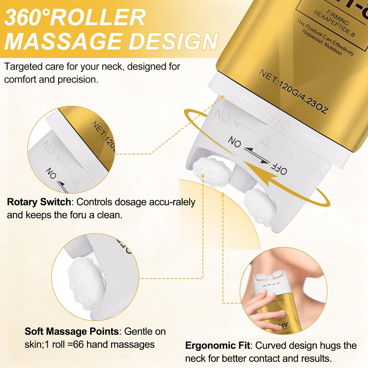 Jiangxin AH-8 neck cream peptide-rich formula supports firming and elasticity.