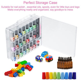 JIASHENG compact-nail-polish-organizer-6-dividers keeps bottles upright and organized