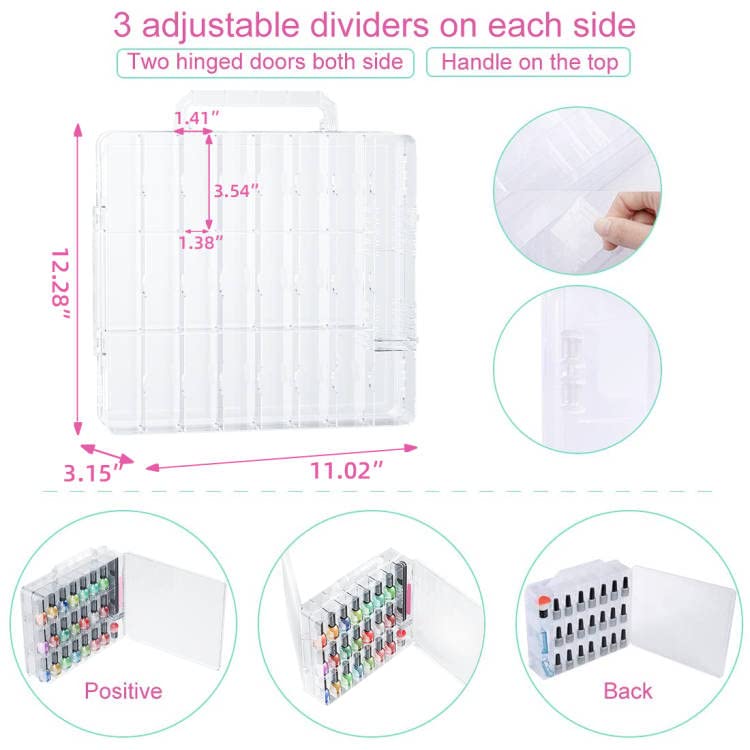 JIASHENG durable-nail-polish-case with secure latches for portable storage