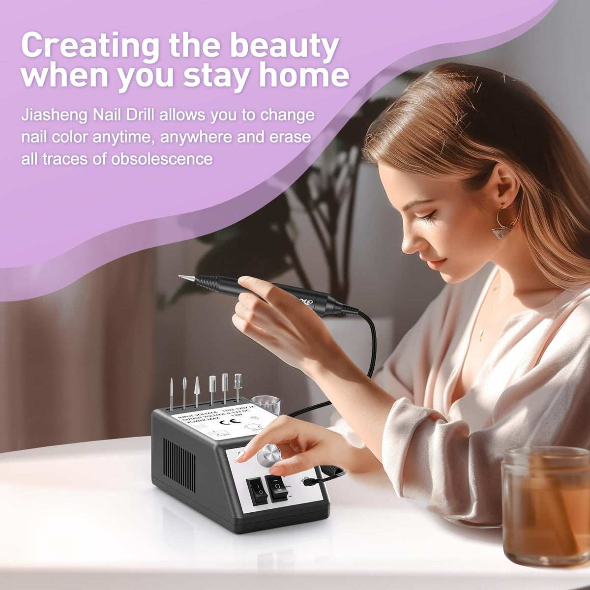 JIASHENG Professional Nail Drill suitable for salon and home use