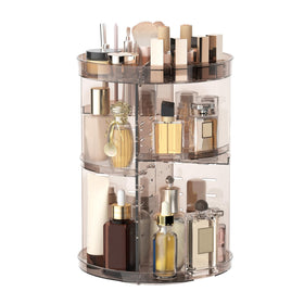 Jiavarry 360° rotating makeup organizer offers easy access to cosmetics.