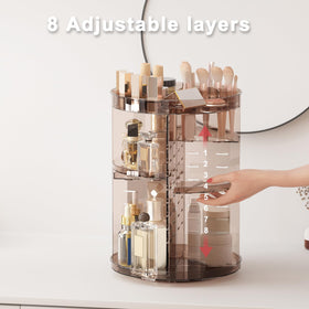 Jiavarry eight adjustable height layers customize storage for different products.