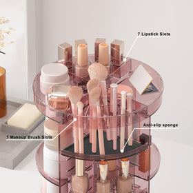 Jiavarry makeup organizer with brush holes keeps brushes tidy and ready to use.