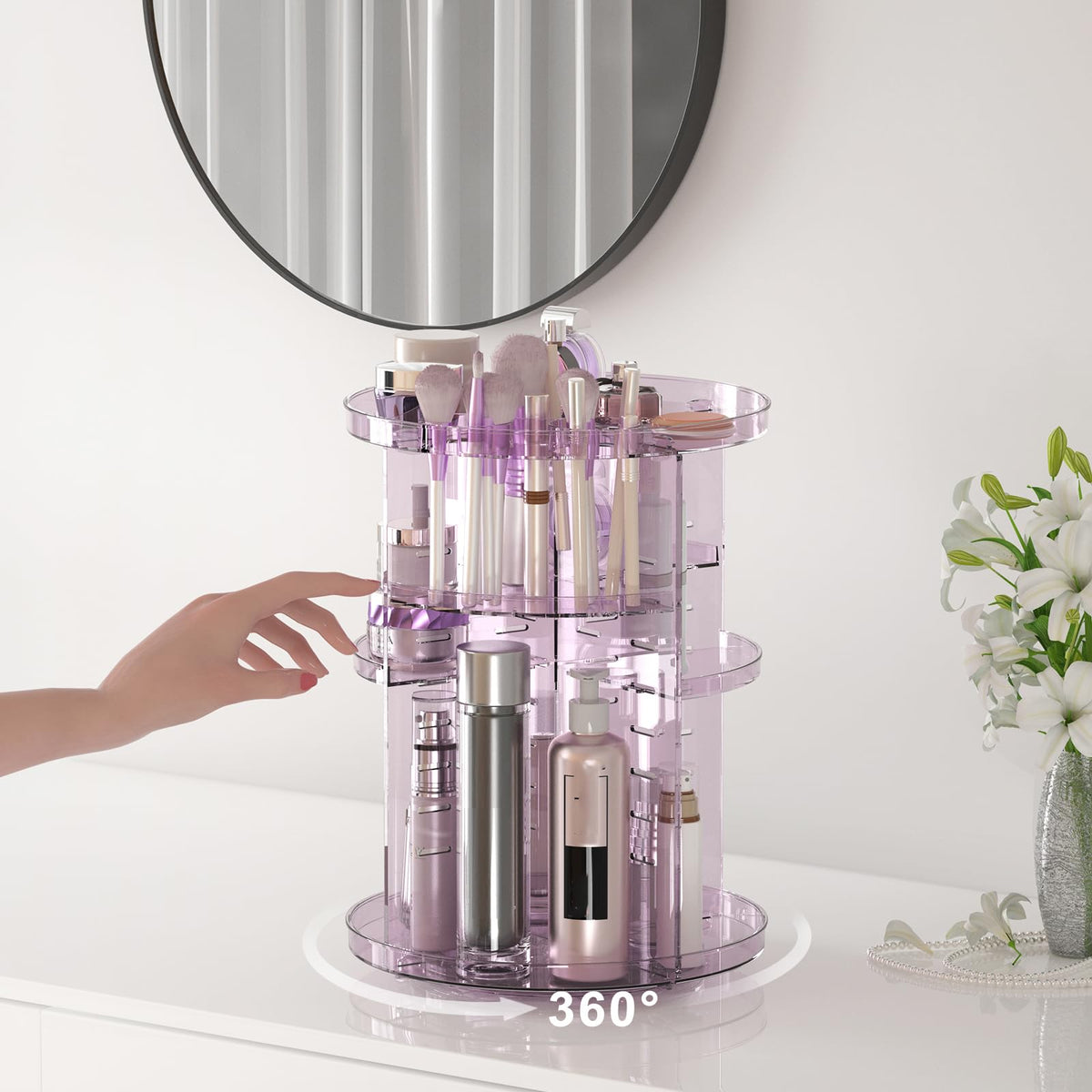Jiavarry silent-rotation base with steel balls ensures smooth, quiet access