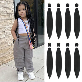 JIEANYAN 14-inch kids braiding hair pack 1 with pre-stretched fiber for easy braids.