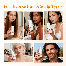 JIEXUN Hair Growth Spray applying scene shows precise nozzle for easy scalp coverage