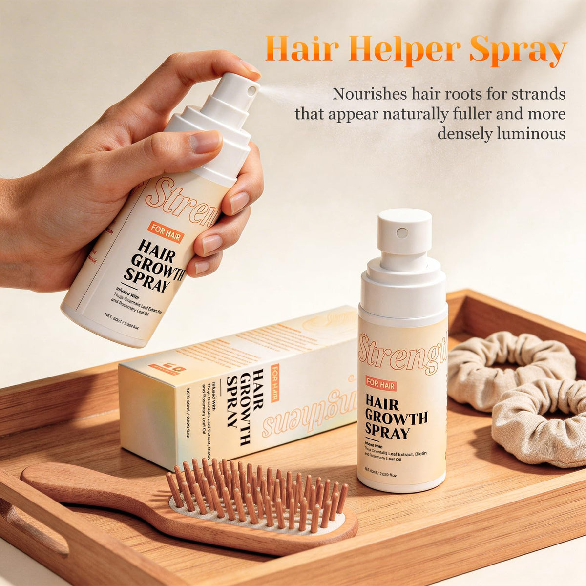 JIEXUN Hair Growth Spray arborvitae extract nourishes roots for fuller appearance