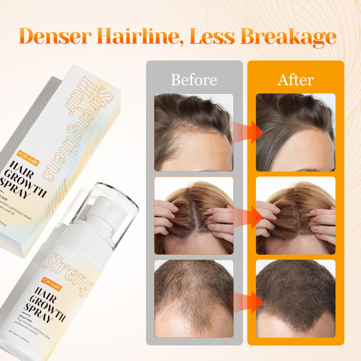JIEXUN Hair Growth Spray lightweight serum dries quickly with no stickiness