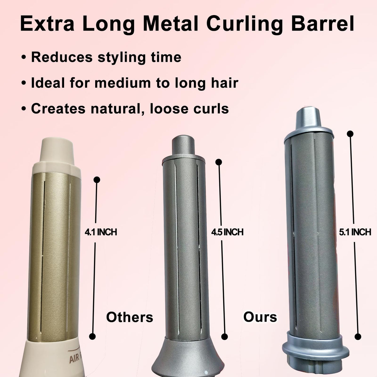 JIGGL 5-in-1 oval brush attachment enables root lift and gentle smoothing.