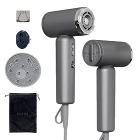 JIGGL mini travel dryer with diffuser attachment for defined curls on the go.