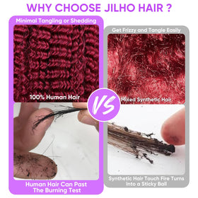 Jilho Burgundy Wig cap features anti-slip silicone band for secure wear.