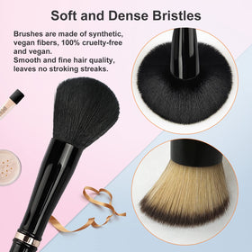 JILIER powder-brush delivers even powder coverage with minimal product absorption.